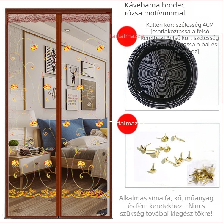 Mágneses háló ajtó | hálószoba ajtófüggöny, modern egyszerű stílus, szövet tartalom 99%