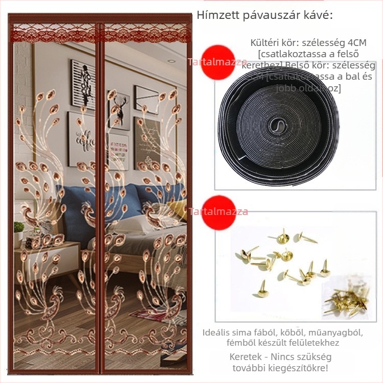 Mágneses háló ajtó | hálószoba ajtófüggöny, modern egyszerű stílus, szövet tartalom 99%