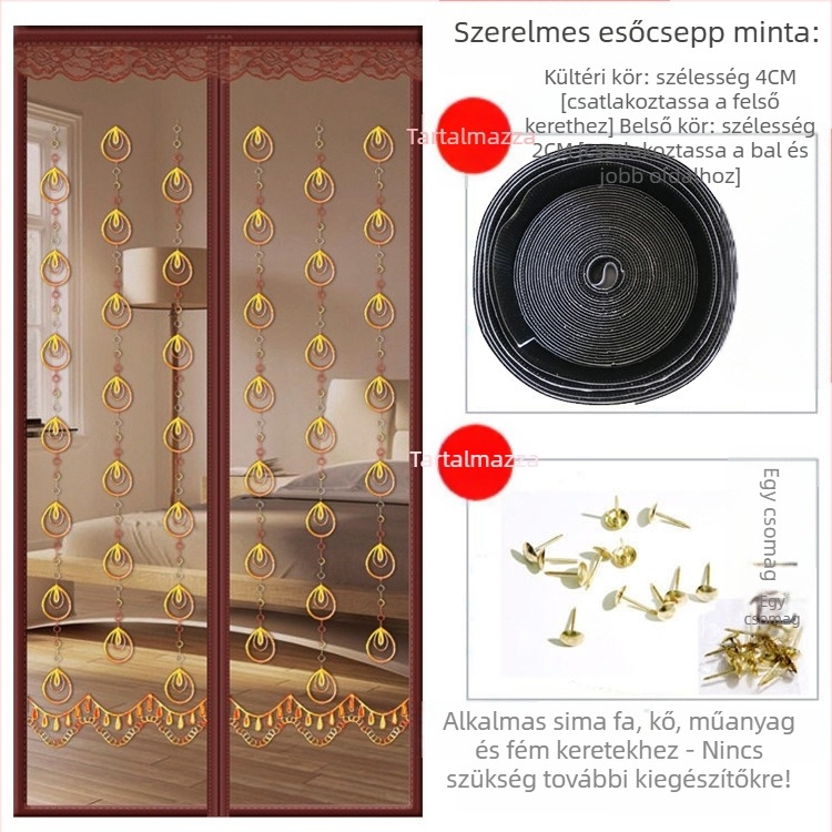 Mágneses háló ajtó | hálószoba ajtófüggöny, modern egyszerű stílus, szövet tartalom 99%