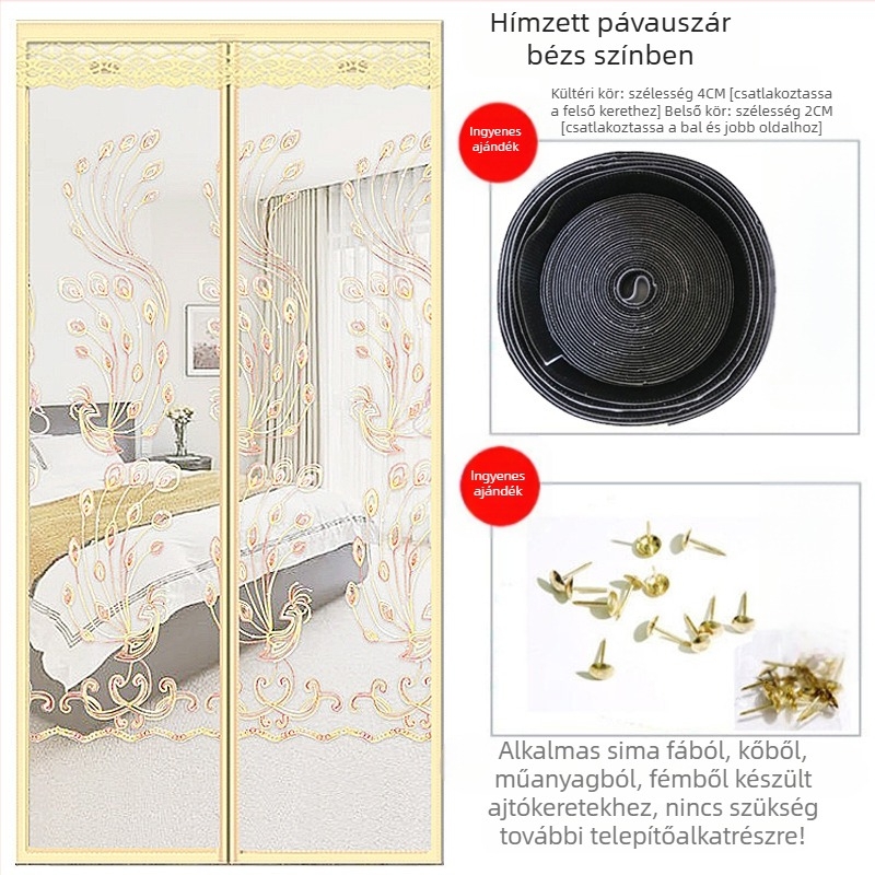 Mágneses háló ajtó | hálószoba ajtófüggöny, modern egyszerű stílus, szövet tartalom 99%