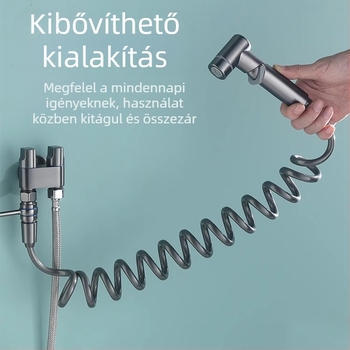 Shower tömlő PU magasnyomású teleszkópos csővel, réz+PU kivitel, menetes csatlakozás, modell 4, névleges nyomás normál