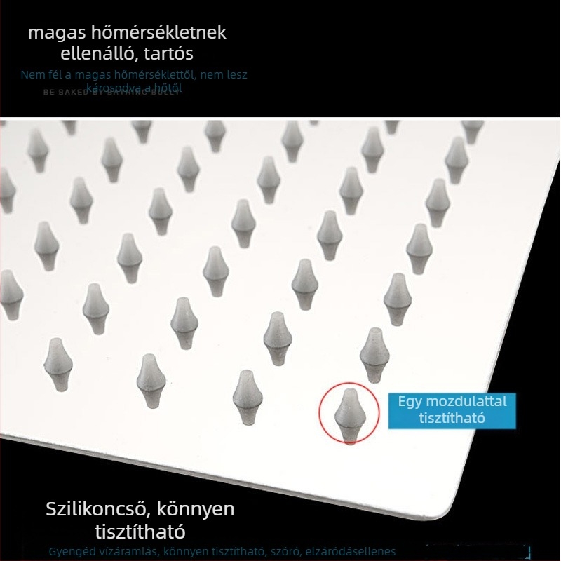 Felső sugárzó zuhanyfej eső funkcióval, rozsdamentes acél, 4 pont univerzális interfész 2 cm, csavaros telepítés, Hongbo