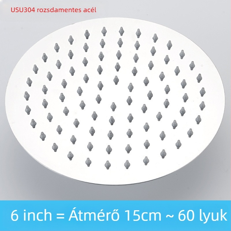 Felső sugárzó zuhanyfej eső funkcióval, rozsdamentes acél, 4 pont univerzális interfész 2 cm, csavaros telepítés, Hongbo