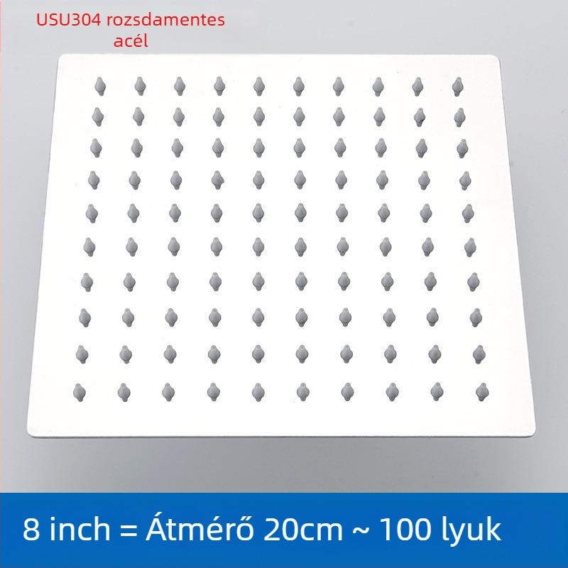 Felső sugárzó zuhanyfej eső funkcióval, rozsdamentes acél, 4 pont univerzális interfész 2 cm, csavaros telepítés, Hongbo