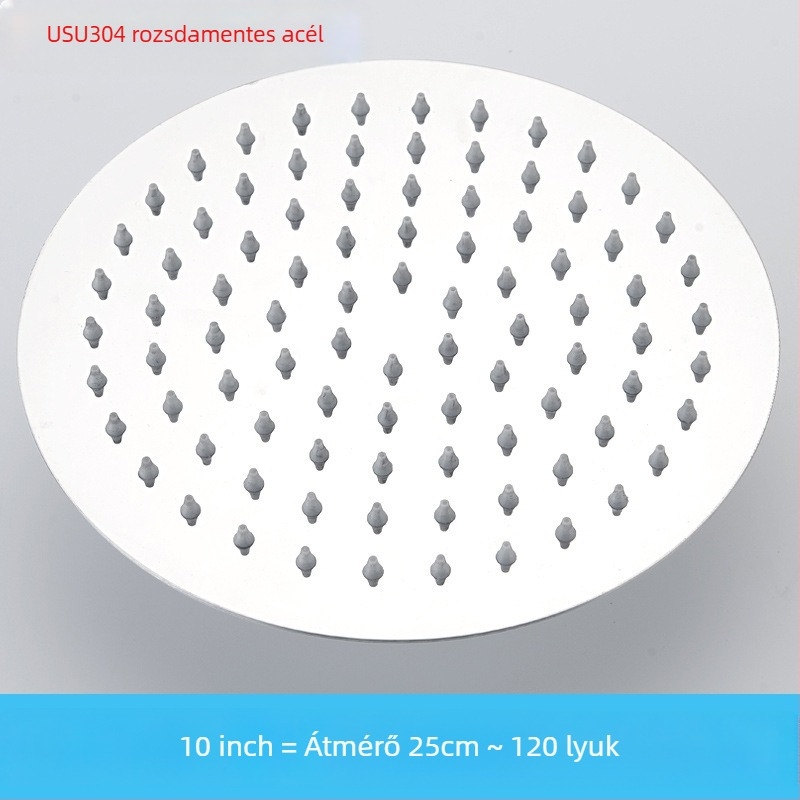 Felső sugárzó zuhanyfej eső funkcióval, rozsdamentes acél, 4 pont univerzális interfész 2 cm, csavaros telepítés, Hongbo