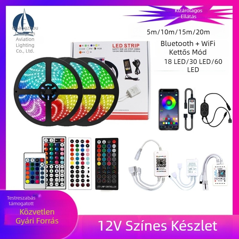 LED szalagkészlet 5050 RGB 2835 intelligens zenei APP Bluetooth Wi-Fi két mód 5m 10m 20m