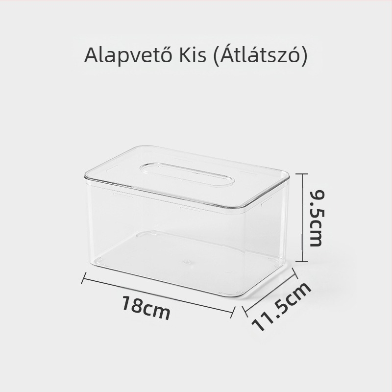 Asztali szalvétadoboz, nordic stílus, átlátszó, műanyag, többfunkciós