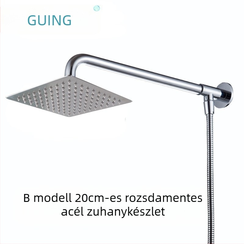 Réz felső spray zuhanyfej eső funkcióval, szerelés menetes, 2,5 bar nyomás, általános modell