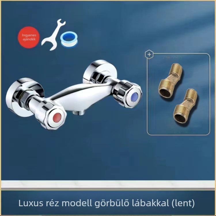 Zuhanycsaptele beépített falba – réz kivitel, indukciós nyitás, falba szerelés, CE tanúsítvány.