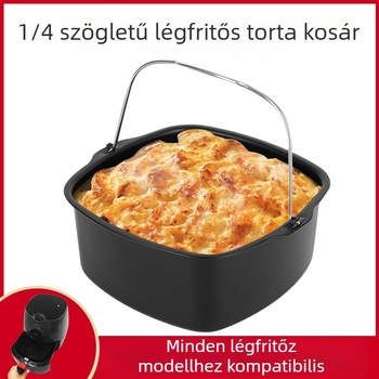 Szénacél tortaformák, kör és négyzet alakúak, légsütő kiegészítőkhöz, 40 darabos doboz
