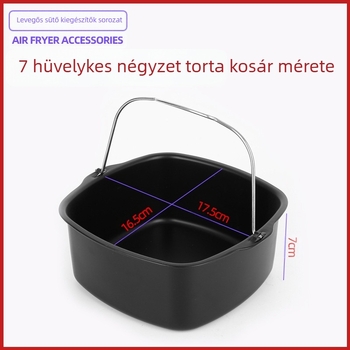 Szénacél tortaformák, kör és négyzet alakúak, légsütő kiegészítőkhöz, 40 darabos doboz