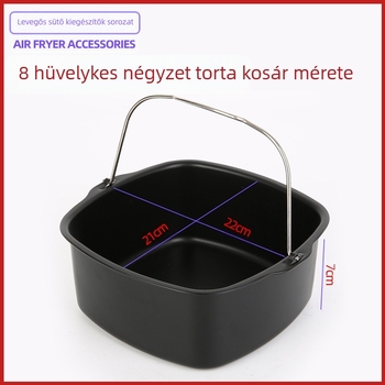 Szénacél tortaformák, kör és négyzet alakúak, légsütő kiegészítőkhöz, 40 darabos doboz