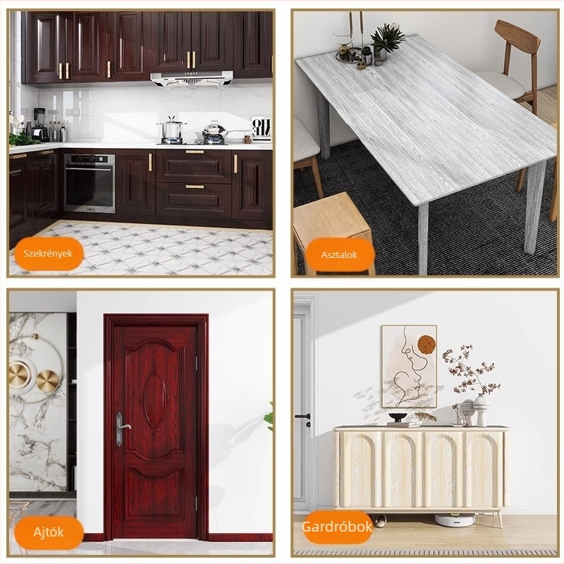 Fa mintás öntapadós matrica bútorokra – vízálló, nedvességálló, szennyeződés- és penészmentes, PVC falidekor
