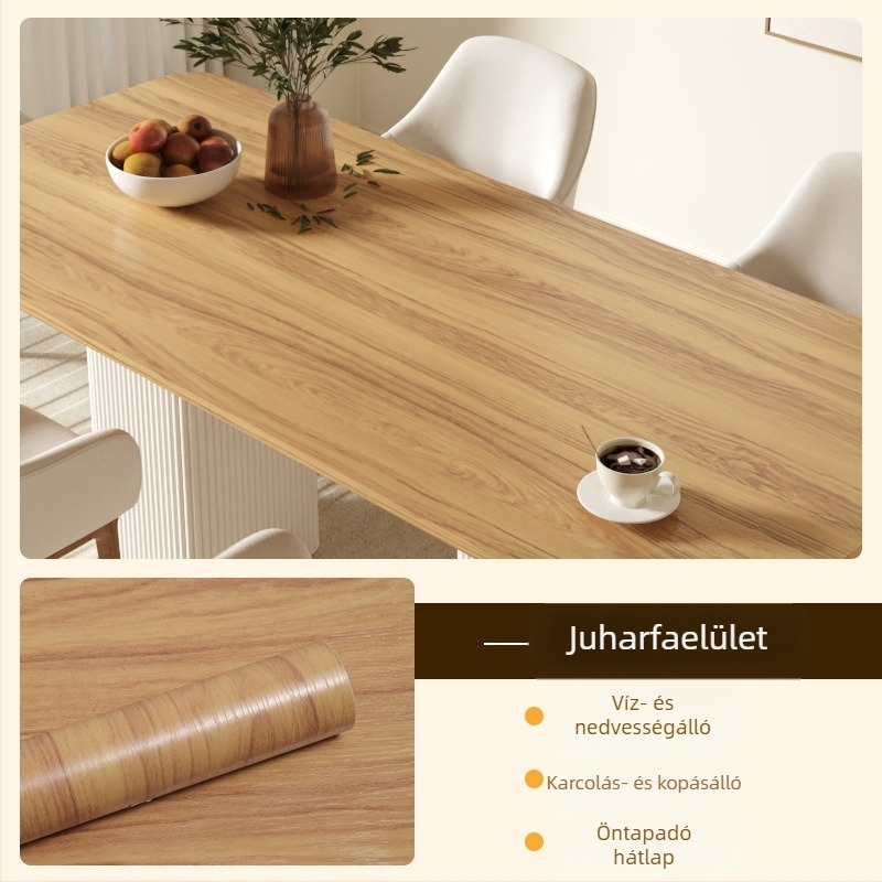 Fa mintás öntapadós matrica bútorokra – vízálló, nedvességálló, szennyeződés- és penészmentes, PVC falidekor