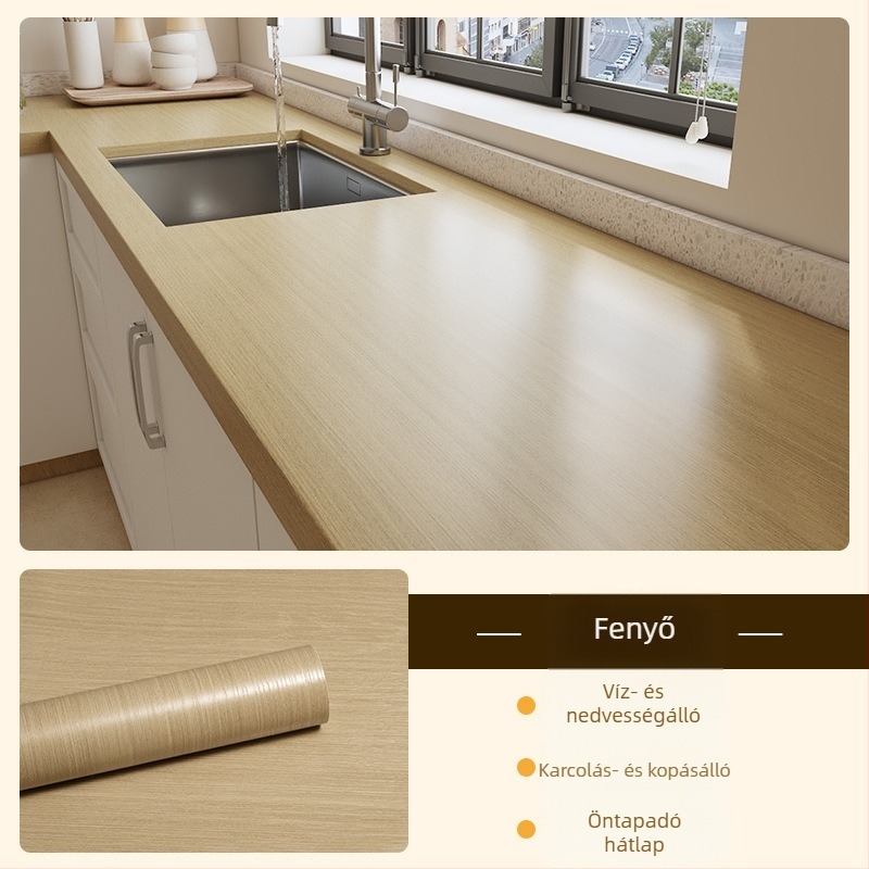 Fa mintás öntapadós matrica bútorokra – vízálló, nedvességálló, szennyeződés- és penészmentes, PVC falidekor