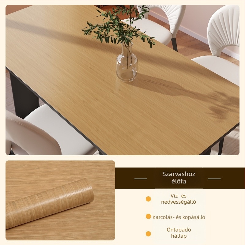 Fa mintás öntapadós matrica bútorokra – vízálló, nedvességálló, szennyeződés- és penészmentes, PVC falidekor