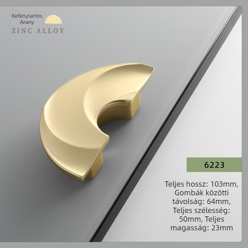 Pár szekrényfogantyú — cinkötvözet, elektropolírozás, modern egyszerű stílus, modell 6223-6225