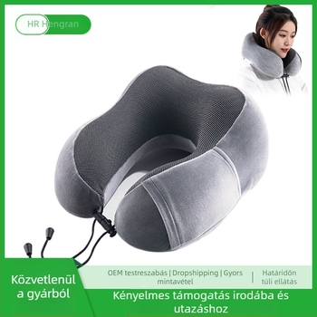 U alakú memóriahabos nyakpárna irodai szundikáláshoz és utazáshoz, nyaki gerinc támogatás, repülőgépes használatra felnőtteknek