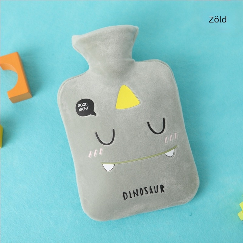 Plüss melegvizes palack vízzel töltve, aranyos design; PVC nagy sűrűségű; melegítés vízzel történik; kézre, lábra, derékra, hasra, fejre és hátulra használható; meleg és hideg kettős használat.