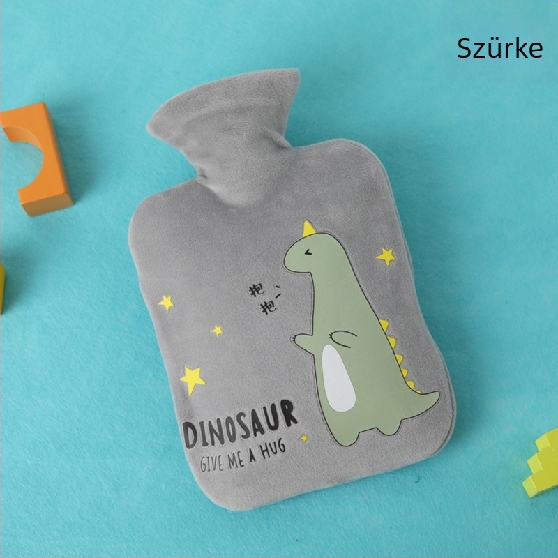 Plüss melegvizes palack vízzel töltve, aranyos design; PVC nagy sűrűségű; melegítés vízzel történik; kézre, lábra, derékra, hasra, fejre és hátulra használható; meleg és hideg kettős használat.