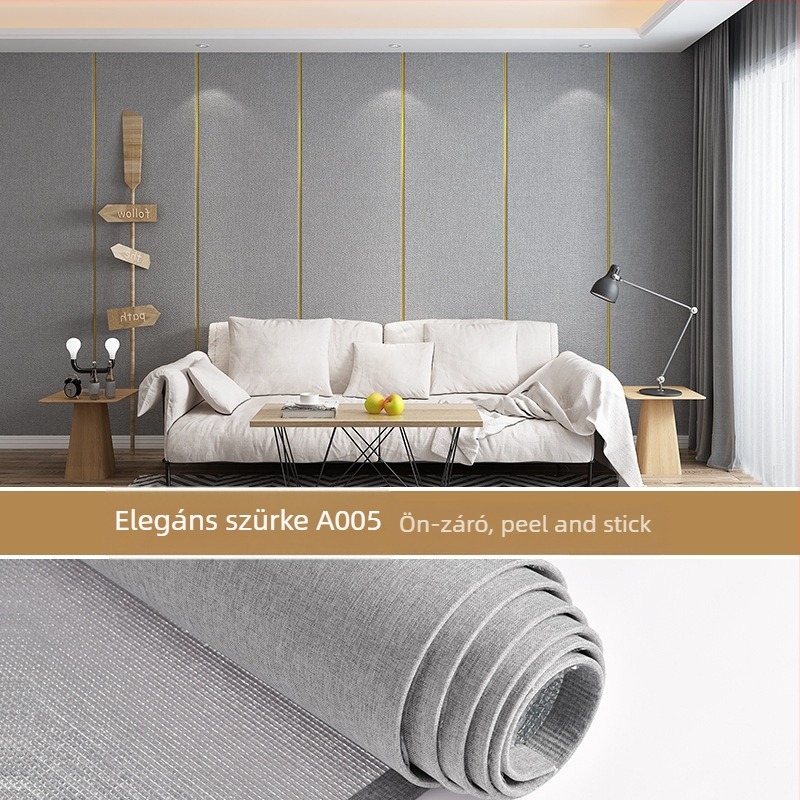 Len alapú faltextil, többrétegű, domborított felület, nedvességálló, dekor a hálószoba és TV mögötti falhoz, modern minimalista stílus