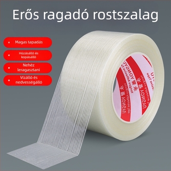 SX szálas szalag – akril ragasztóval, rost alapú hordozó, 0,15 mm vastagság, tapadóerő 550 N/m, ipari rögzítéshez és nehéz tárgyak rögzítéséhez