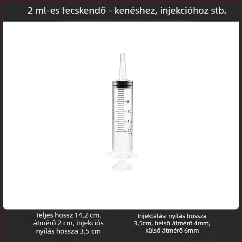 Műanyag beöntő fecskendő graduált skálával, felnőtteknek, egyedi csomagolásban