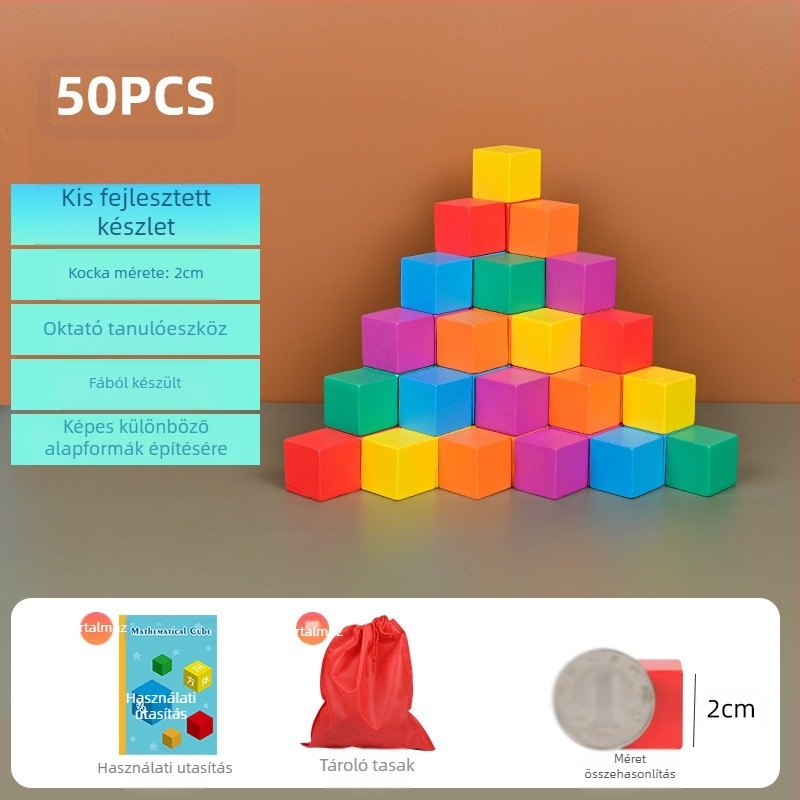 Fából készült oktatási építőelemek matematikához: fa, 7–14 éveseknek, 0–38 darab, víz alapú festék, sűrűségű lemez