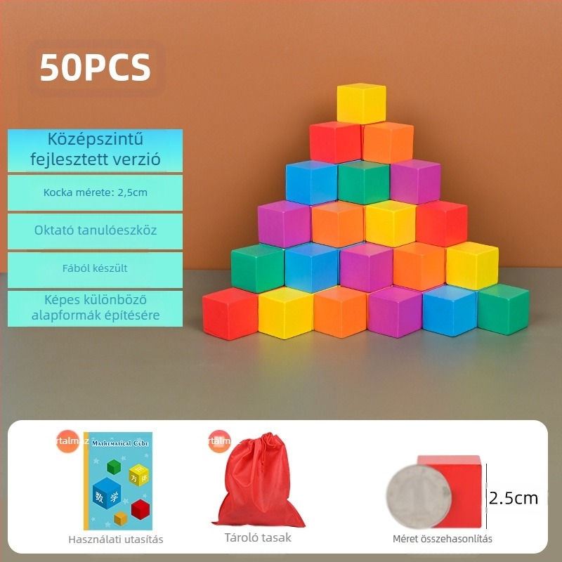 Fából készült oktatási építőelemek matematikához: fa, 7–14 éveseknek, 0–38 darab, víz alapú festék, sűrűségű lemez
