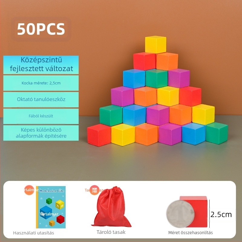 Fából készült oktatási építőelemek matematikához: fa, 7–14 éveseknek, 0–38 darab, víz alapú festék, sűrűségű lemez