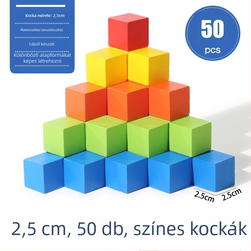 Fából készült oktatási építőelemek matematikához: fa, 7–14 éveseknek, 0–38 darab, víz alapú festék, sűrűségű lemez