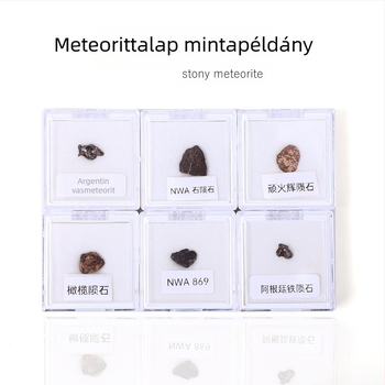 Campo medál olivin meteoritból, vas meteorit, geometriai forma, mintadarab ajándék