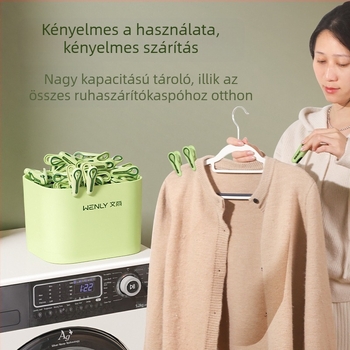 Szárító klipek zoknikhoz, erős rögzítés, modell 4108/5053, műanyag, 36 db a dobozban