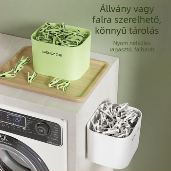 Szárító klipek zoknikhoz, erős rögzítés, modell 4108/5053, műanyag, 36 db a dobozban