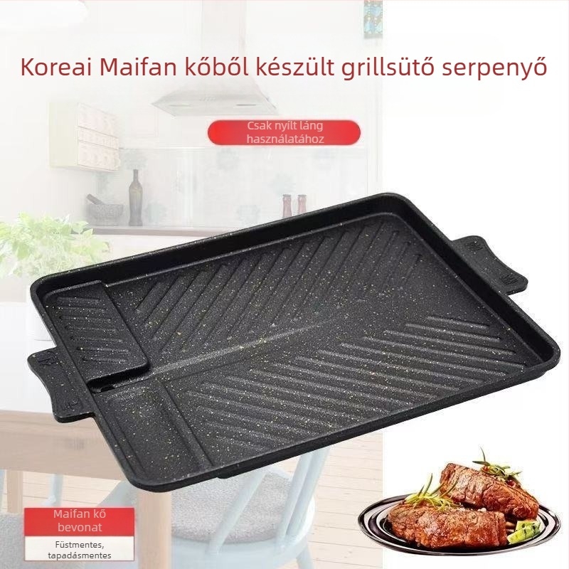 Grill tálca - Alumínium, négyzet alakú, többfunkciós, hordozható, szigetelés, tapadásmentes (Anyag: Aluminium; Forma: Négyzet; Funkciók: Többfunkciós, Hordozható, Szigetelés, Tapadásmentes; Súly: 1.25 kg)