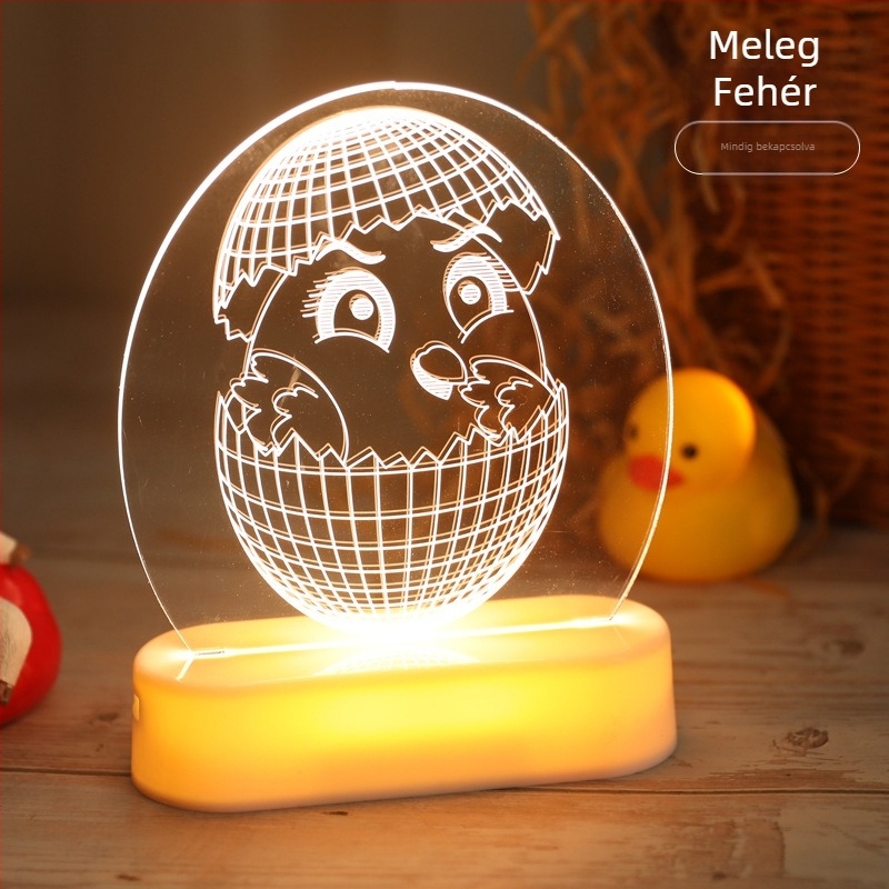 Húsvéti nyuszi LED-sor dekoráció, 3D szívókorongos függő lámpa