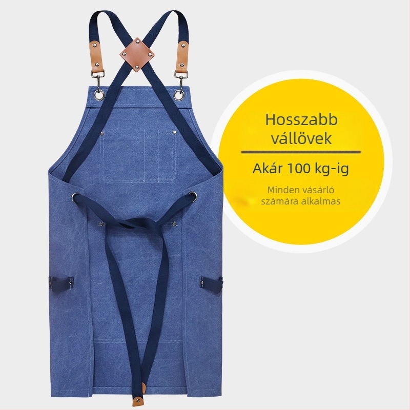 Vászon ujjatlan kötény több zsebbel – kertészkedéshez, grillhez és autójavításhoz, foltálló, modern minimalist stílus