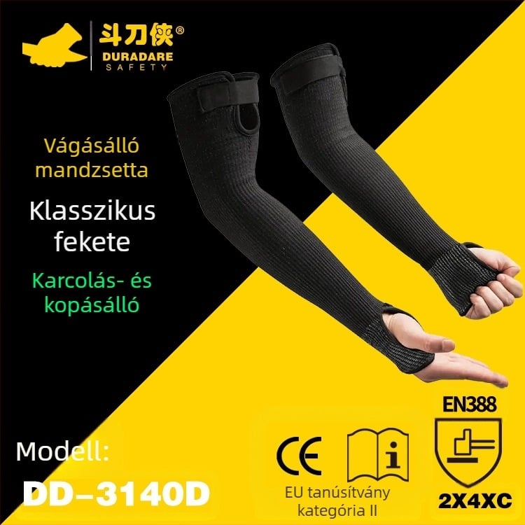 Vágásálló alkarvédő HPPE anyagból, 45 cm hosszú, 1 pár, hardverkezeléshez