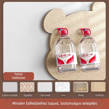 Filc falikép üzenet tábla medve motívummal, parafa panel, rajzfilm stílus, plüss anyag, rögzítés lyukak nélkül