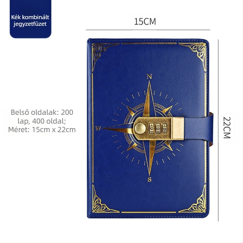 A5-ös notesz compass codebook PU fedéllel, varrott kötés, Forest papír 80 g, 200/100 oldal, naptár, logó nyomtatás, testreszabás elérhető