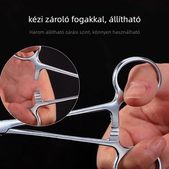 Orvosi rozsdamentes acél hemosztatikus fogó, univerzális használat, csúszásmentes markolat, záró eszköz, súly 0.04