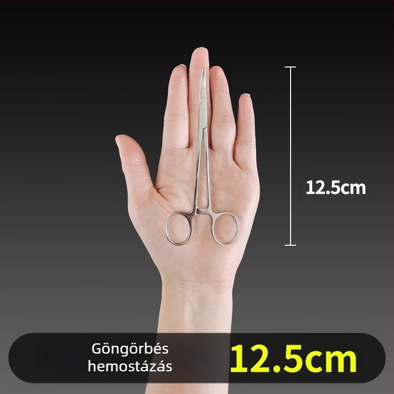 Orvosi rozsdamentes acél hemosztatikus fogó, univerzális használat, csúszásmentes markolat, záró eszköz, súly 0.04