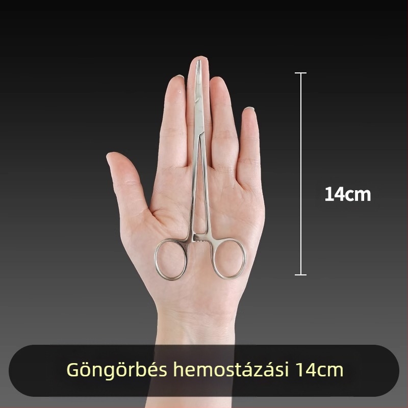 Orvosi rozsdamentes acél hemosztatikus fogó, univerzális használat, csúszásmentes markolat, záró eszköz, súly 0.04