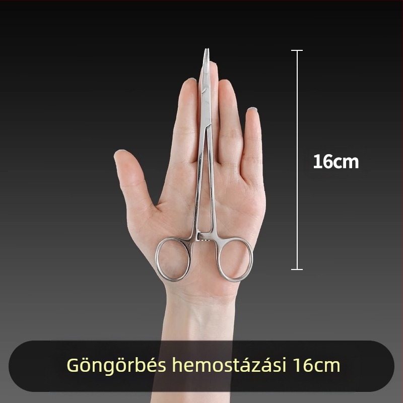 Orvosi rozsdamentes acél hemosztatikus fogó, univerzális használat, csúszásmentes markolat, záró eszköz, súly 0.04