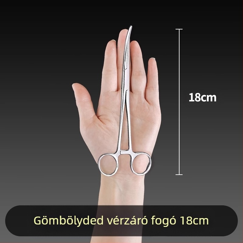 Orvosi rozsdamentes acél hemosztatikus fogó, univerzális használat, csúszásmentes markolat, záró eszköz, súly 0.04