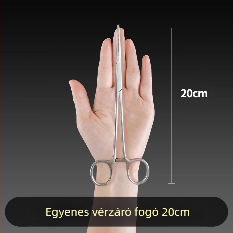 Orvosi rozsdamentes acél hemosztatikus fogó, univerzális használat, csúszásmentes markolat, záró eszköz, súly 0.04