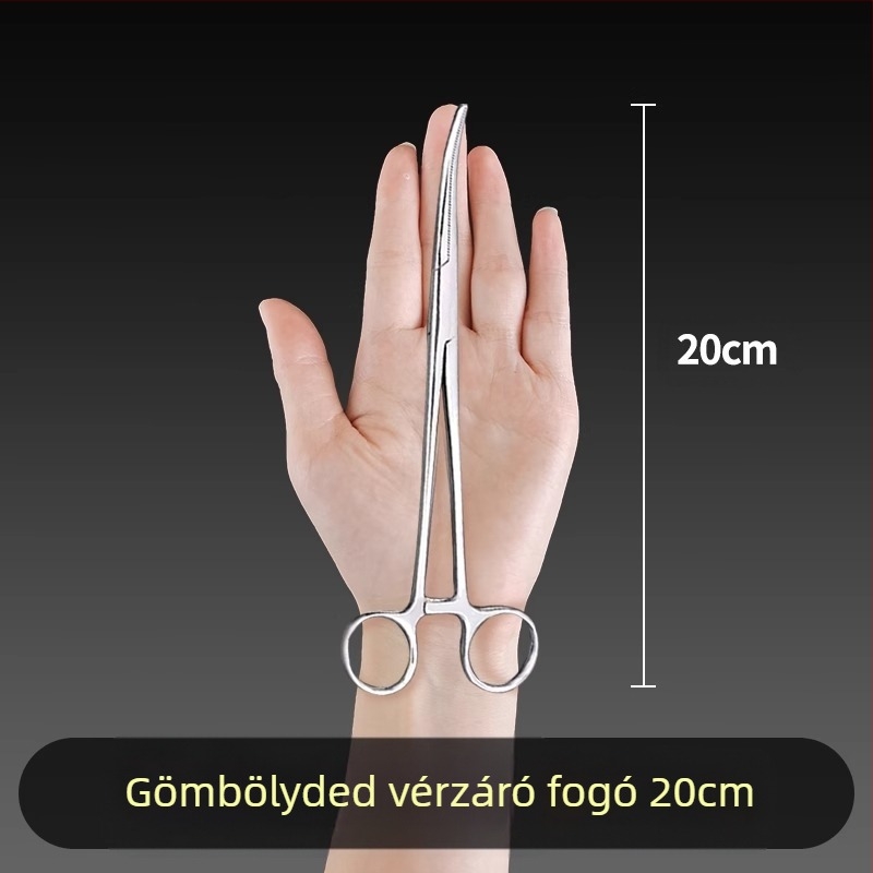 Orvosi rozsdamentes acél hemosztatikus fogó, univerzális használat, csúszásmentes markolat, záró eszköz, súly 0.04