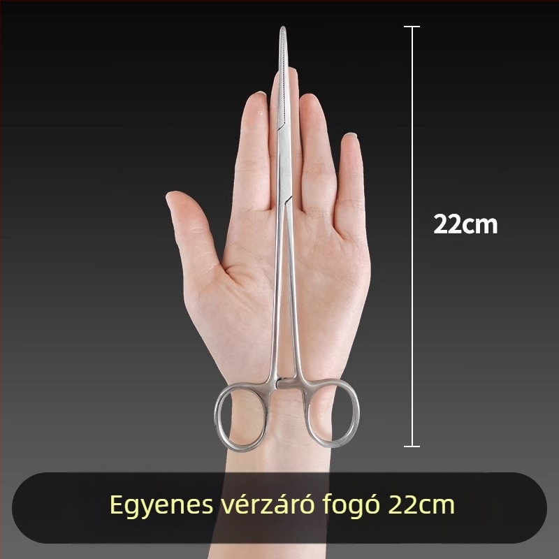 Orvosi rozsdamentes acél hemosztatikus fogó, univerzális használat, csúszásmentes markolat, záró eszköz, súly 0.04
