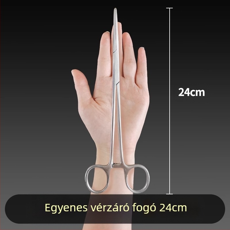 Orvosi rozsdamentes acél hemosztatikus fogó, univerzális használat, csúszásmentes markolat, záró eszköz, súly 0.04