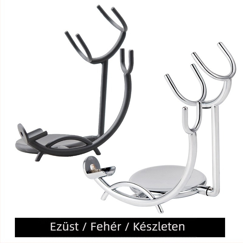 Borotválkozó ecset tartó – Többfunkciós, vasötvözetből készült, hab ecsettel és arckontúr eszközzel